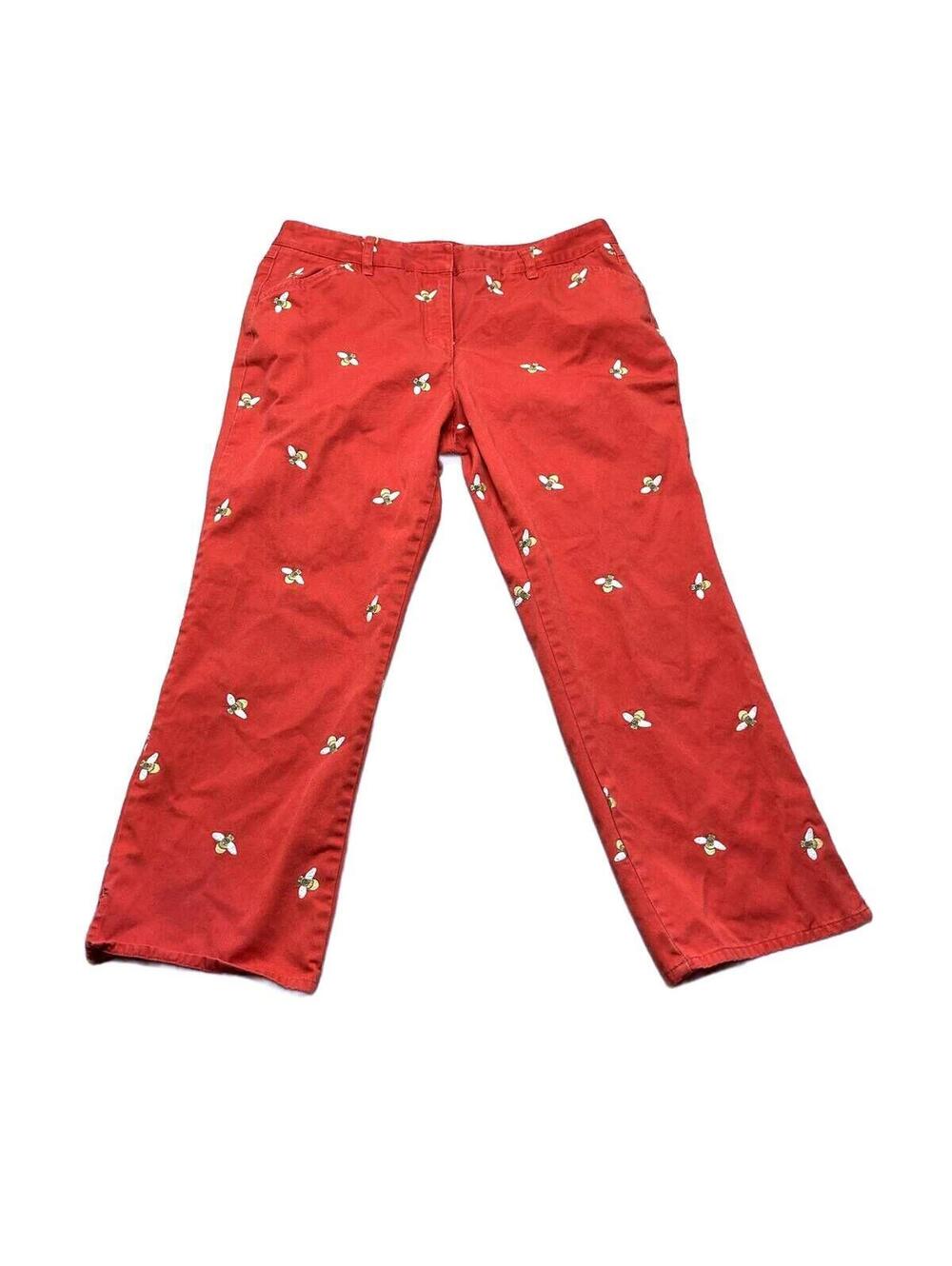 J.Crew Women's Favorite Fit Capri Pants with Bee Embroidery, Size 10